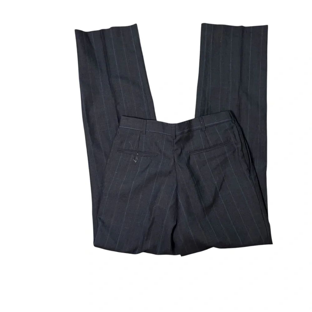 Vintage 90s Y2K Towncraft Pinstripe Suit 2-Piece Worsted Wool Gray 42L